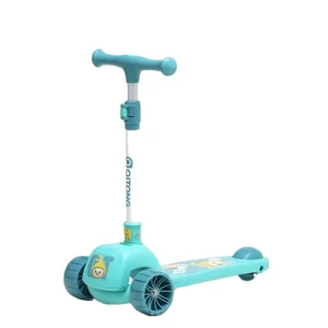 Wholesale Three Wheel Scooter Kids Scooter with Light-Up Wheels 4 Height Adjustable Kick Scooter for Kids blue